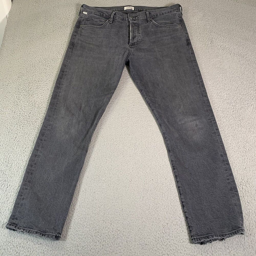 Citizens of Humanity Jeans Mens 30 [Fits 34x29] Button Fly Gray‎ Distressed